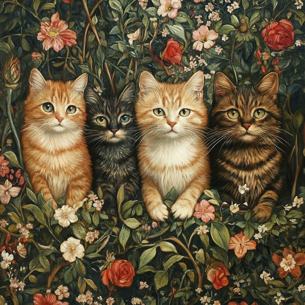 Cats In The Garden Art