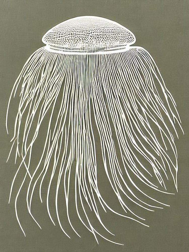 Box Jellyfish Linocut