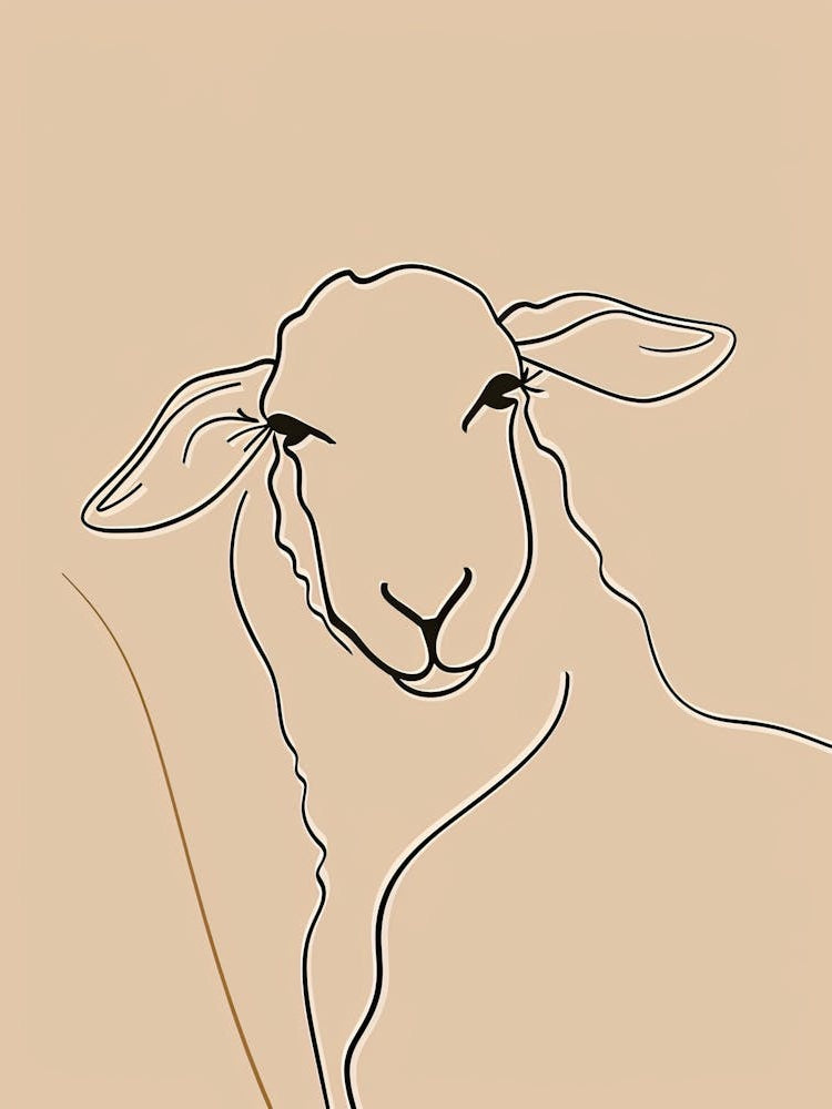 Sheep - Boho, Line Art 1
