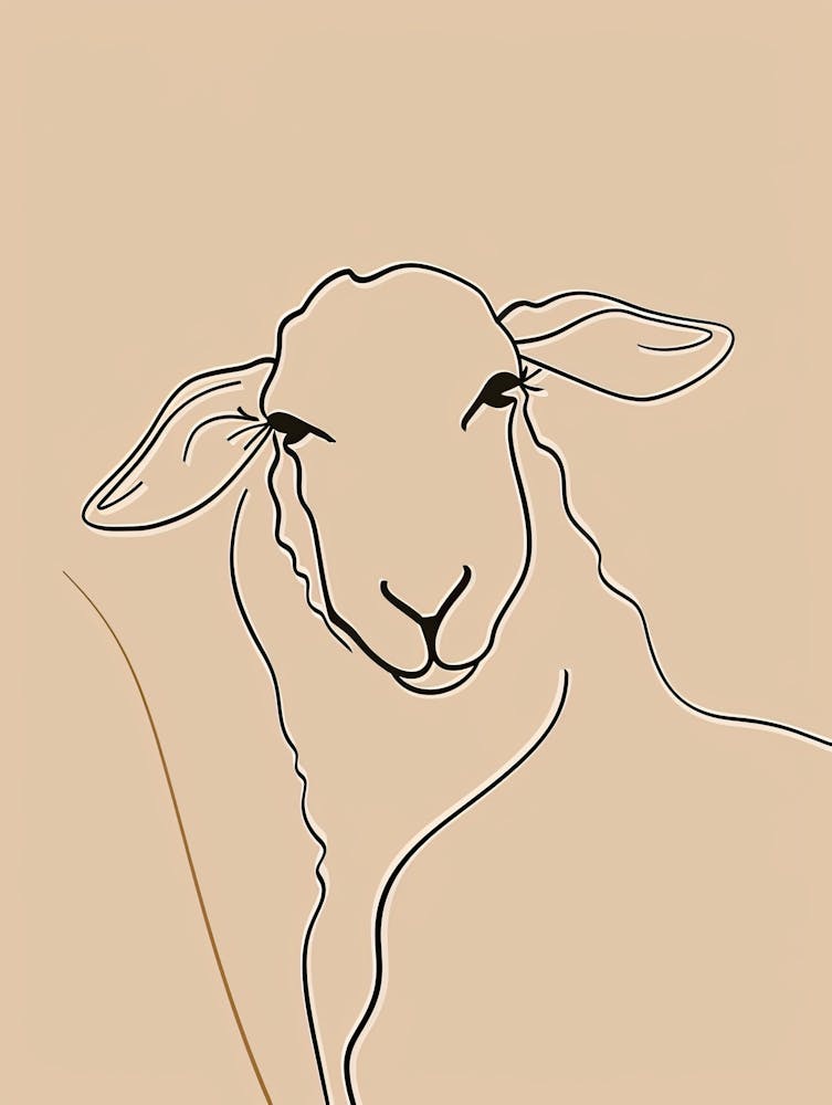 Sheep - Boho, Line Art 1