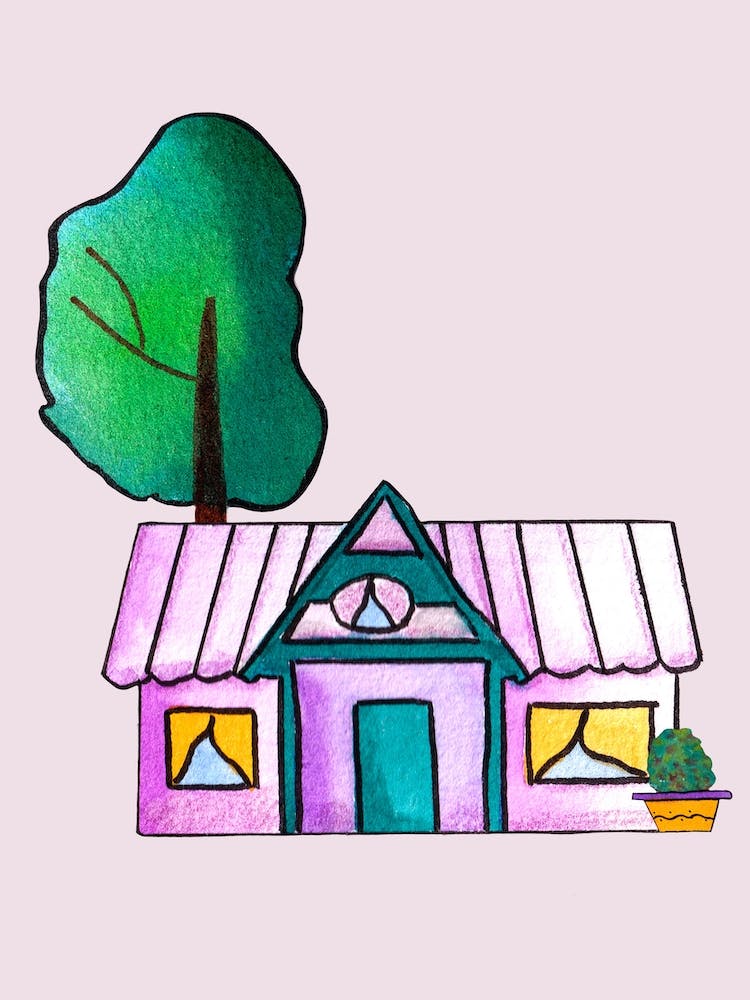 Purple Cute House