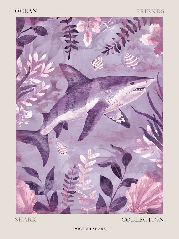 Purple Dogfish Shark Illustration 1 Poster