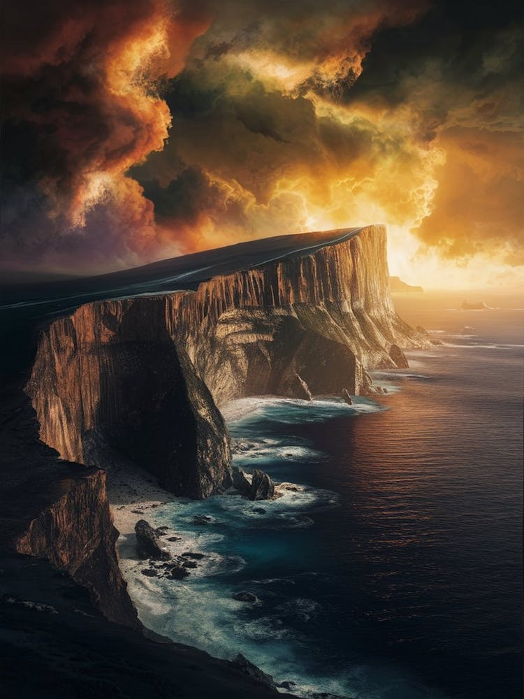 Cliffs At Sunset