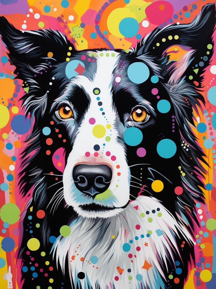 Border Collie Pop Art Paint 4
