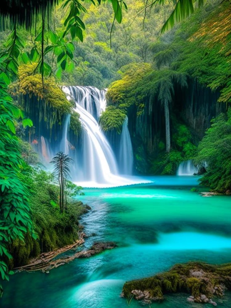 Kawasan Falls, Philippines Realistic Photograph (3)