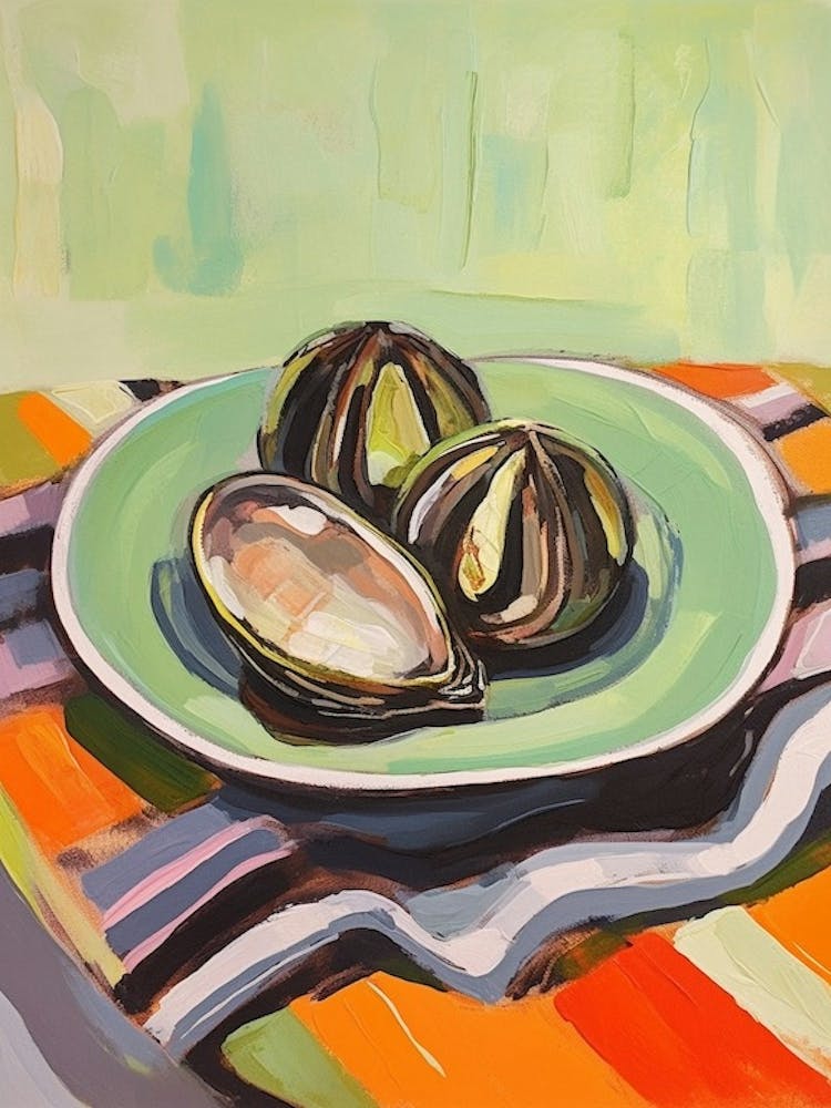 Mussels Italian Still Life Painting