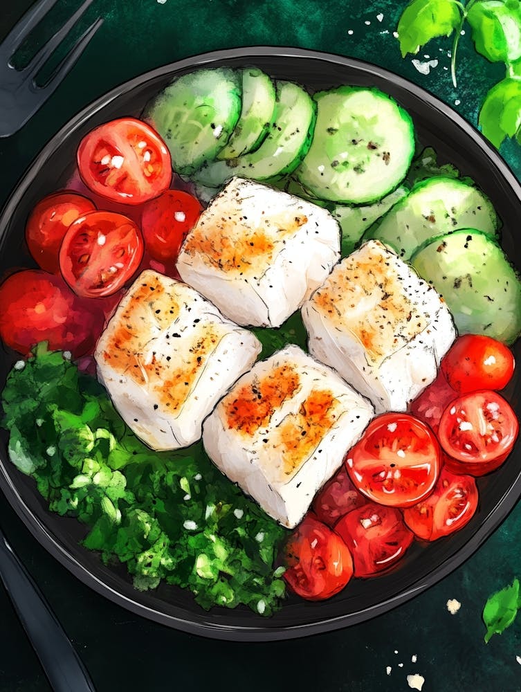 Fish Salad With Vegetables Art