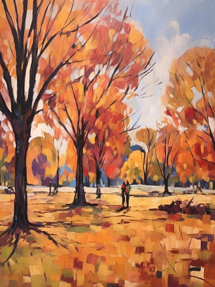 Autumn City Park Painting Hyde Park London 2