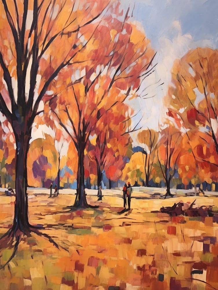 Autumn City Park Painting Hyde Park London 2