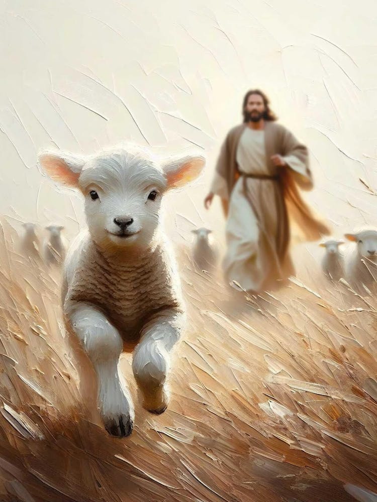 Jesus Will Save The Lamb, Christian Art, Jesus And Lamb, Leave The 99, Jesus Shepherd Art, Lds Art, Bible Verse Wall Art, Jesus Painting