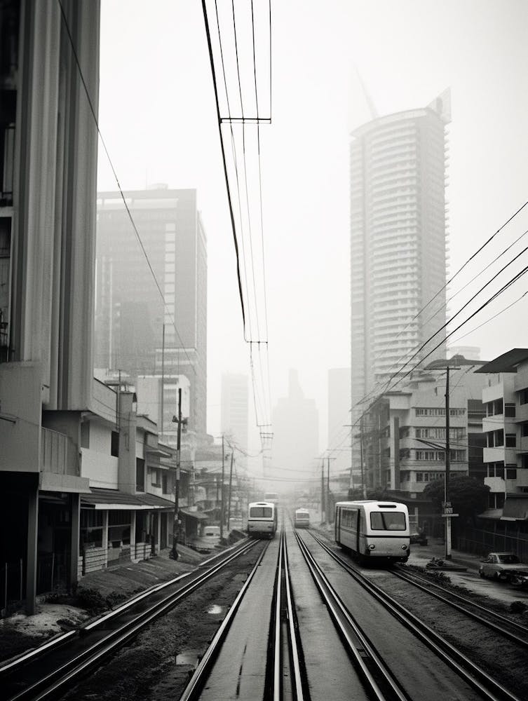 Jakarta, Indonesia, Black And White Old Photo 4