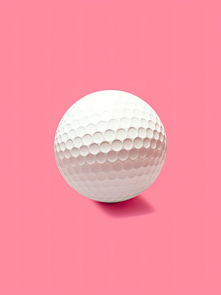 Golf Ball On Pink Background