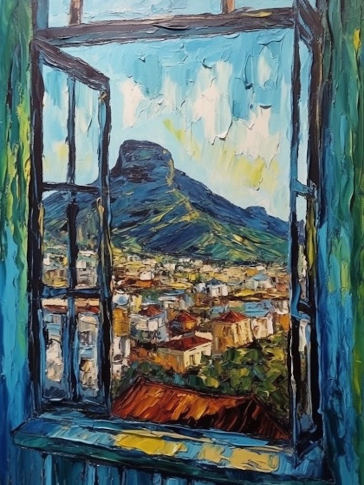 Window View Of Cape Town In The Style Of Expressionism 1