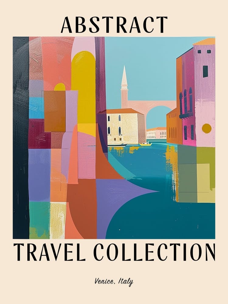 Abstract Travel Collection Poster Venice Italy 1