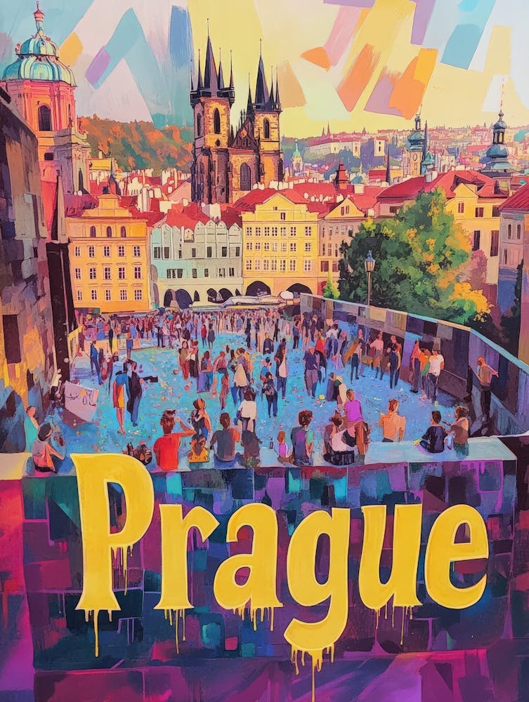 Aihrgdesign A 1970s Inspired Travel Poster For Prague 4