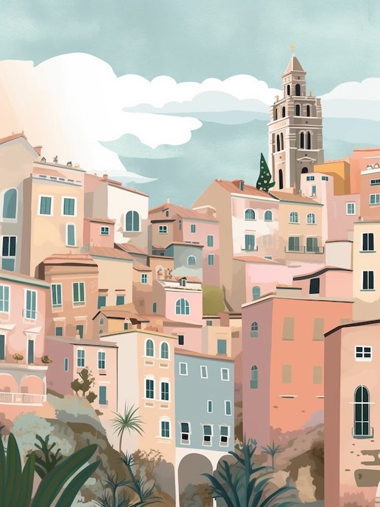 Genoa, Italy Illustration
