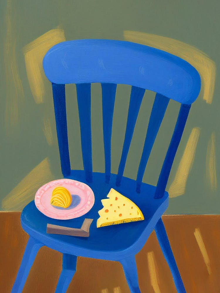 Blue Chair Croissant And Cheese