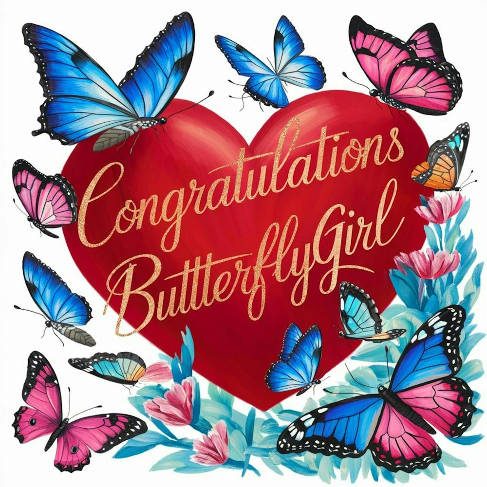 The Centerpiece Is A Gold Script That Brilliantly Spells Out Congratulations Butterflygirl