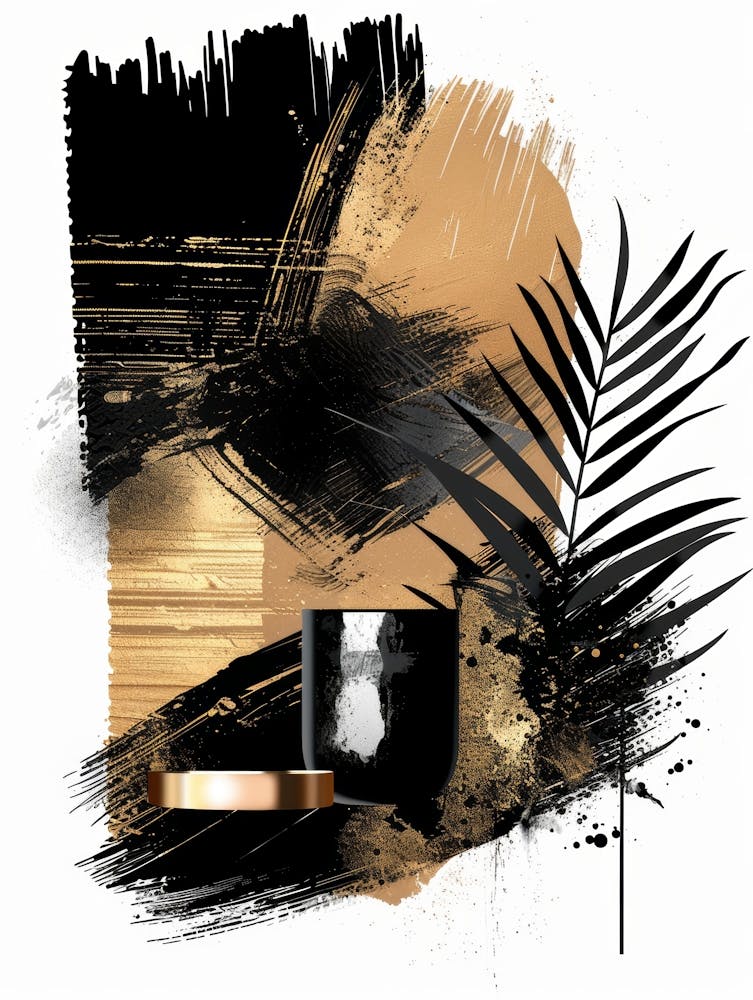 Gold And Black Abstract Painting 26