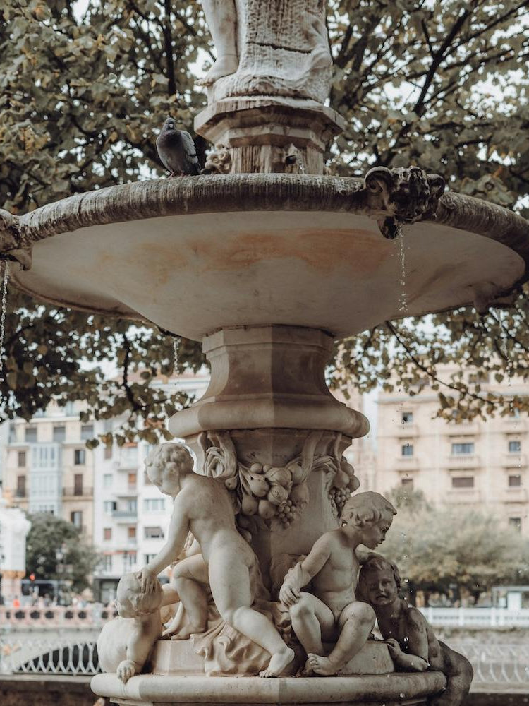 Water Fountain Statue, Colour St Sebastian, Spain Square