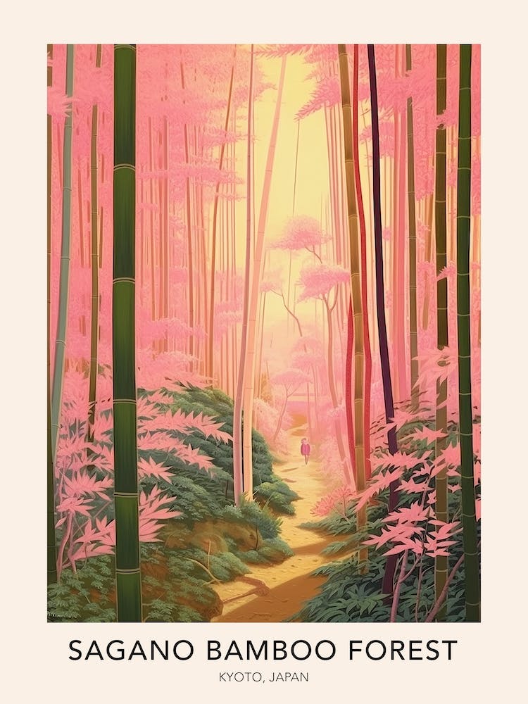 The Sagano Bamboo Forest Kyoto Japan Travel Poster
