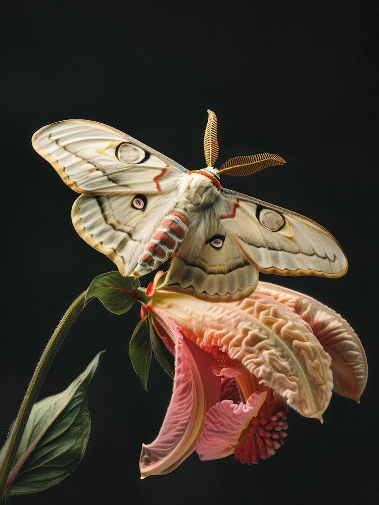 Moth On A Flower