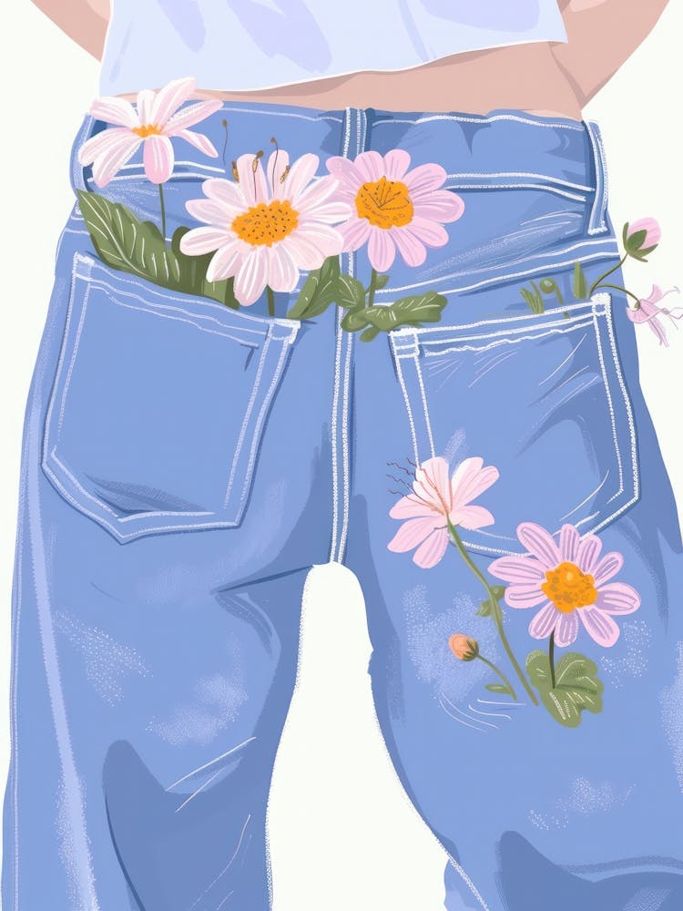 Blühendes Denim