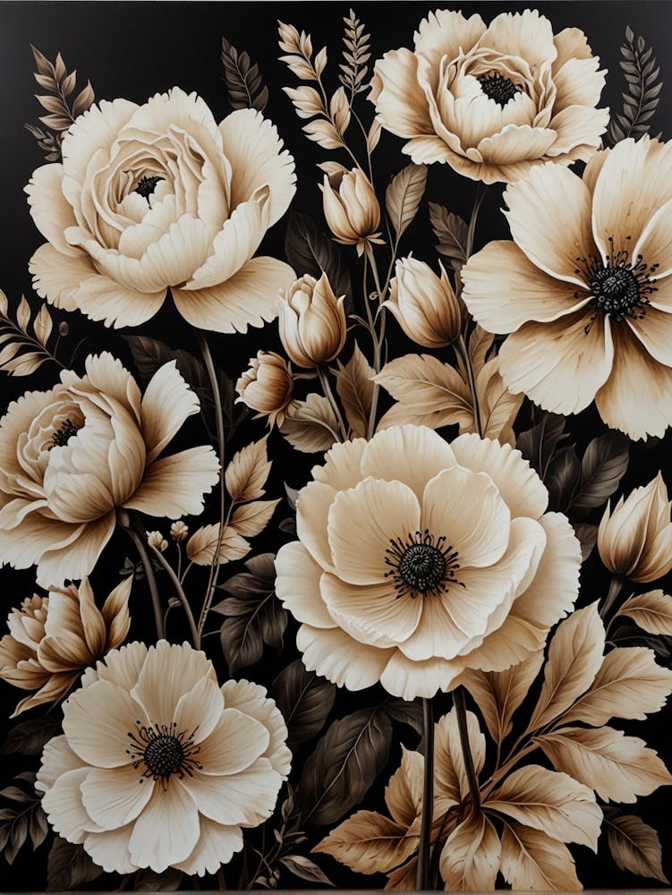 Schwarz-Weiß-Blumen 4