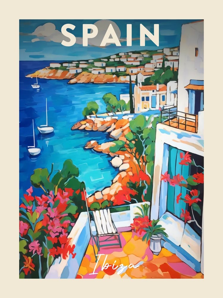 Ibiza Spain 1 Fauvist Painting  Travel Poster