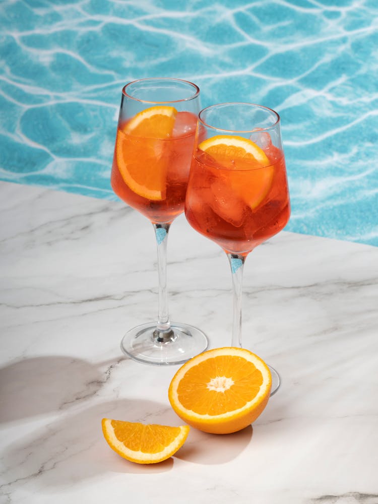 Two Glasses Of Aperol Spritz Summer