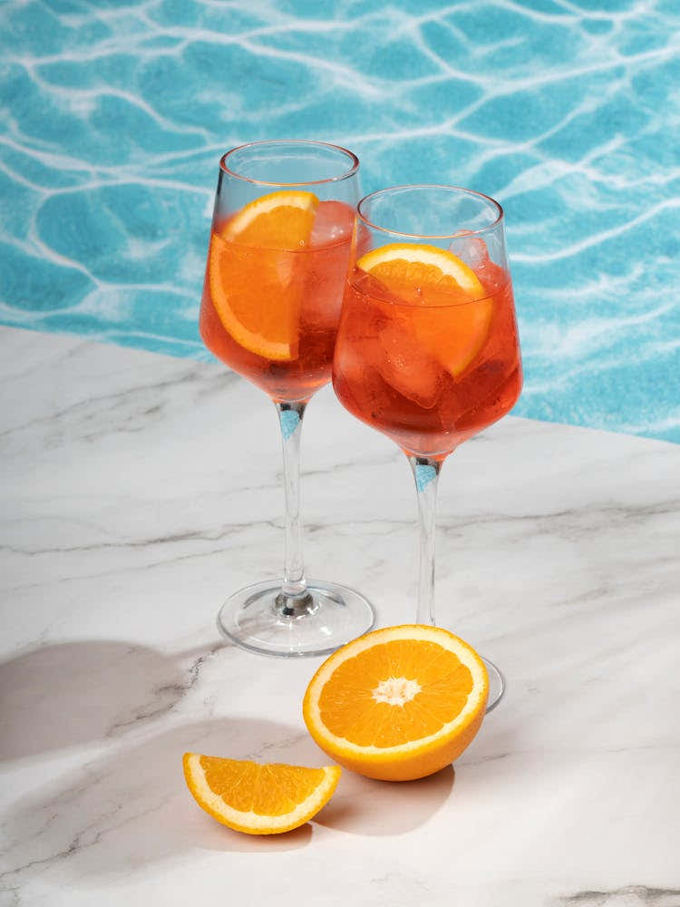 Two Glasses Of Aperol Spritz Summer