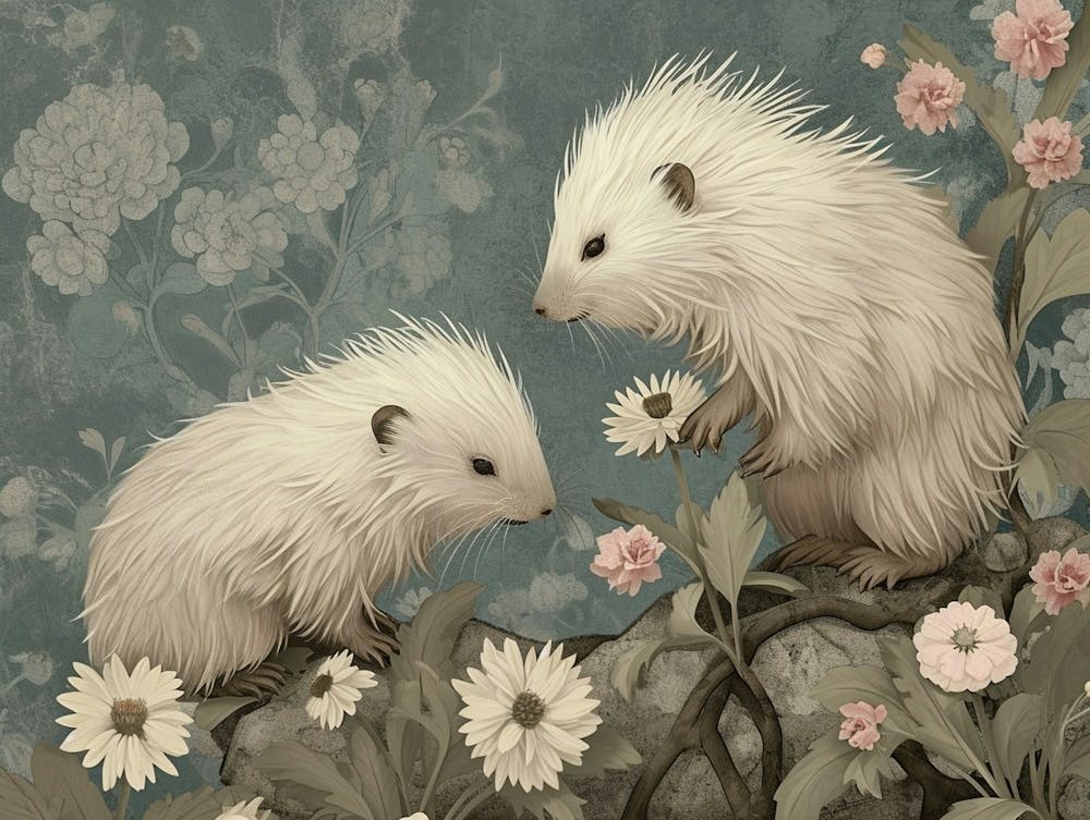 Floral Animal Illustration Porcupine 4
