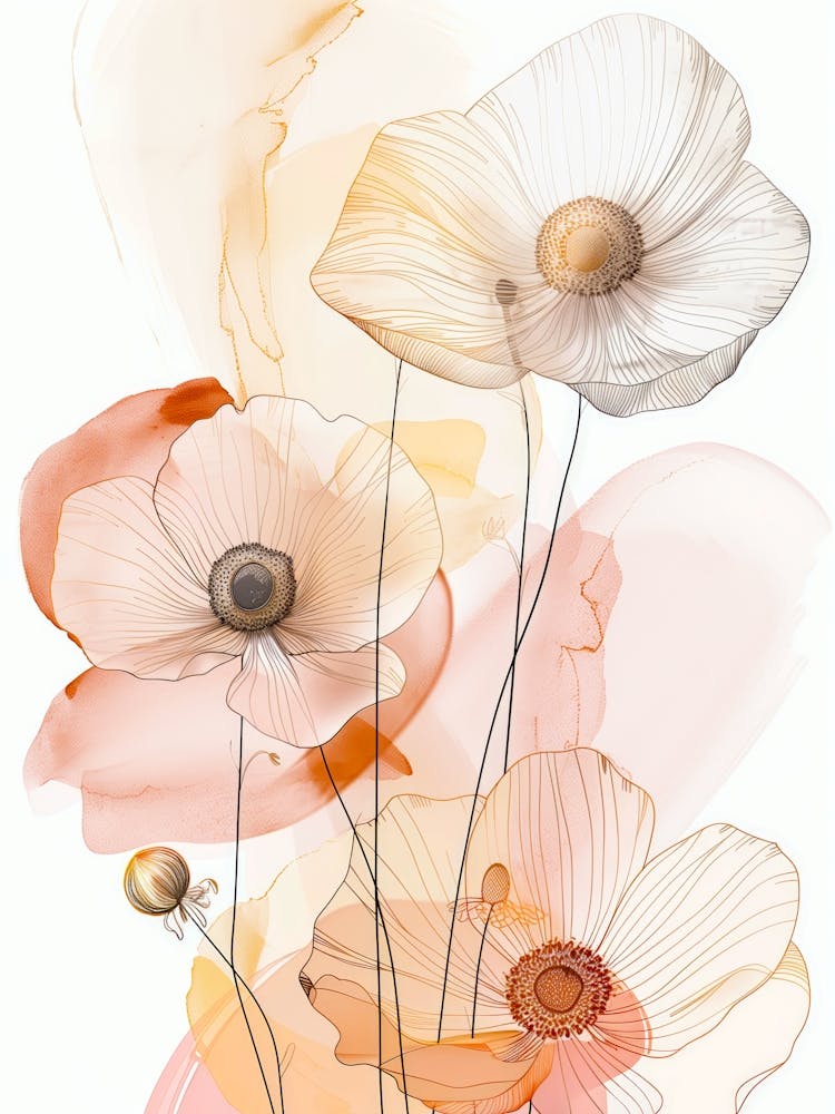 Poppies nature floral art 2