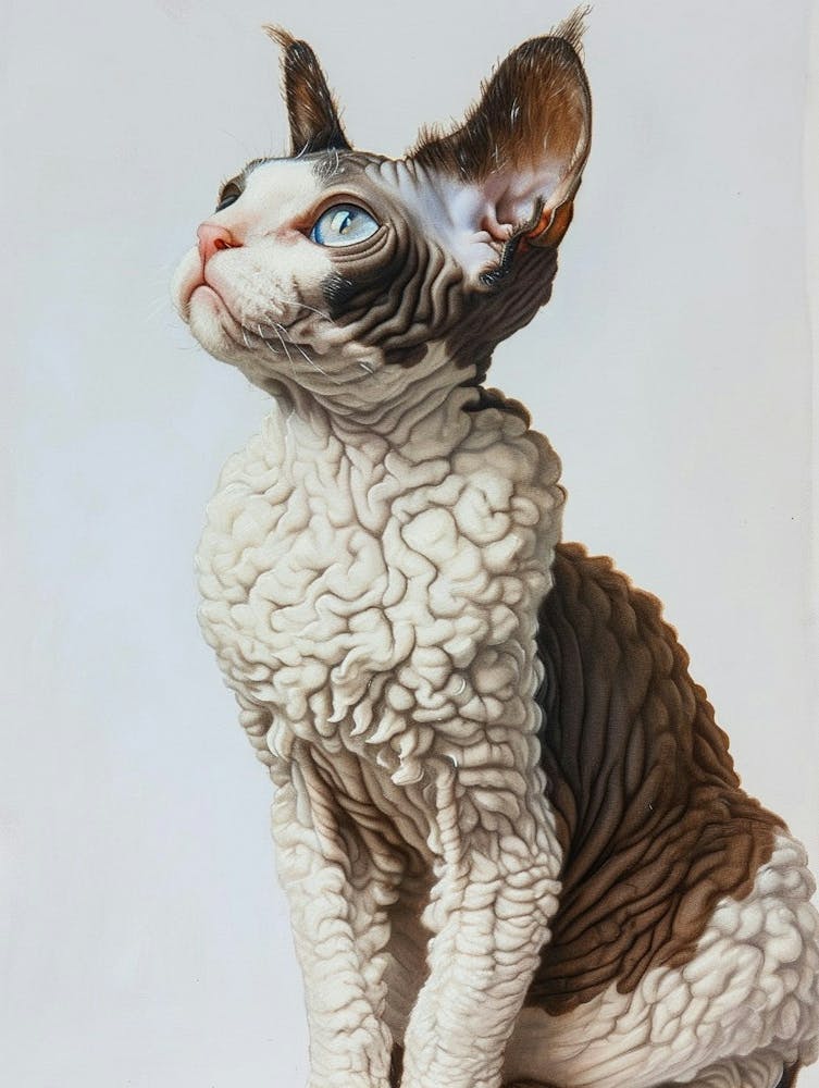 Selkirk Rex Cat Painting 4