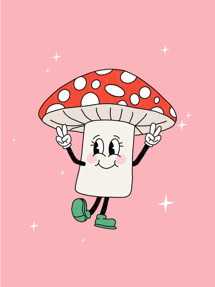 Cute Mushroom Cartoon