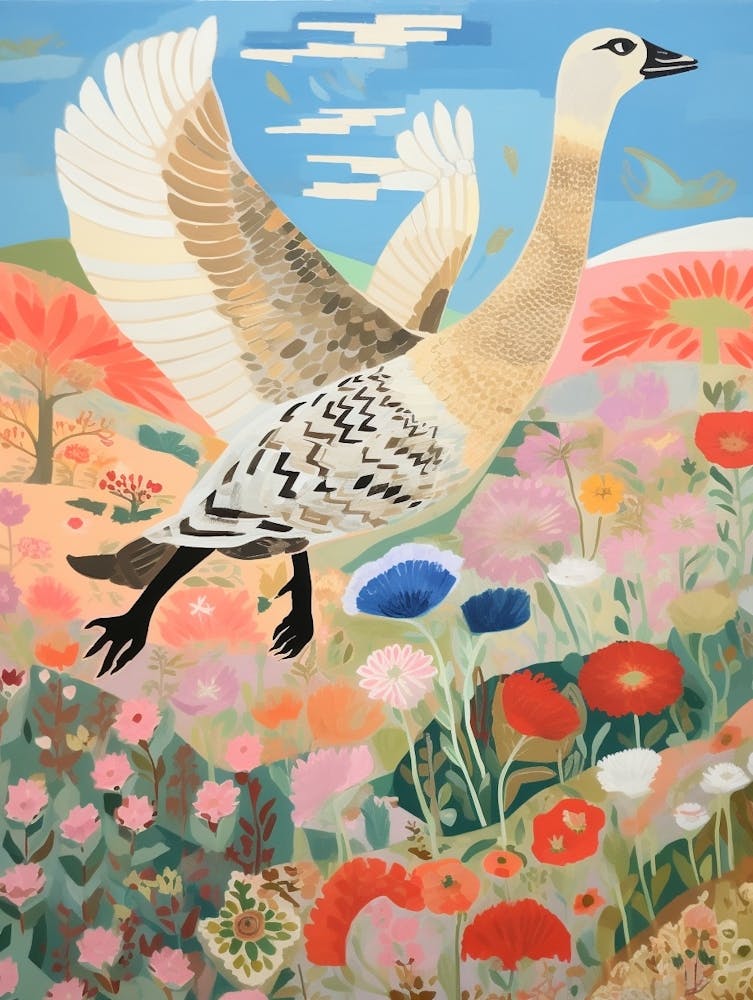 Maximalist Bird Painting Canada Goose 1