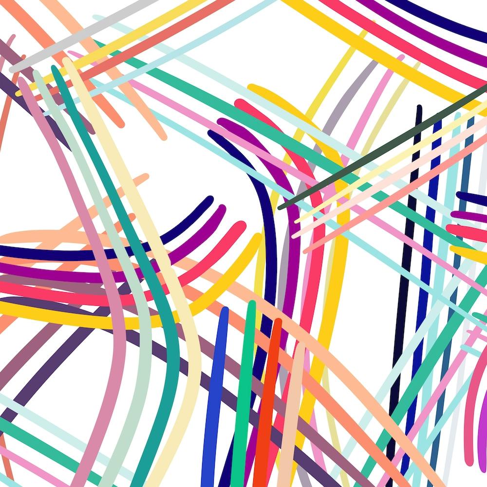 Woven Colorful Lines Multi Square