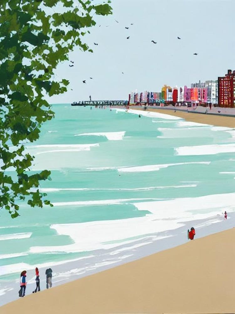 Brighton Beach, East Sussex Contemporary Illustration 2 