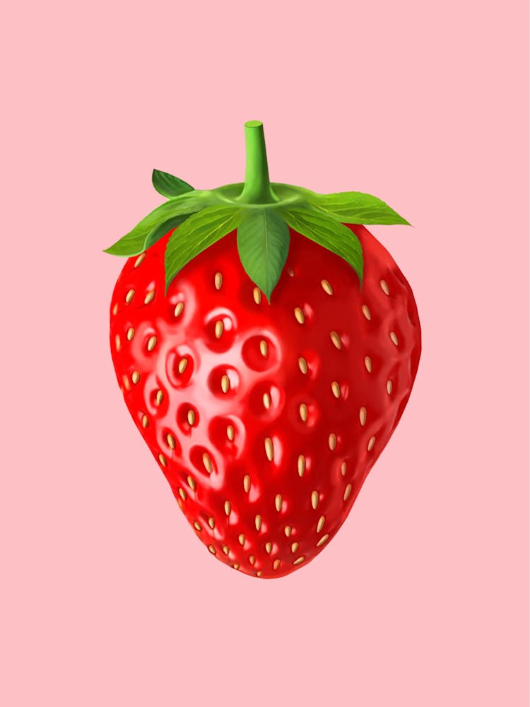Strawberry On A Pink Background
