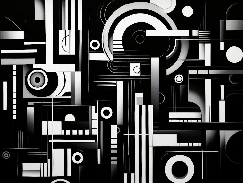 Harmony Abstract Black And White 6