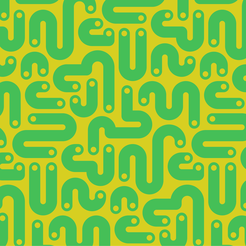 JELLY BEANS Squiggly New Wave Postmodern Abstract 1980s Geometric with Dots in Kelly Green on Lime Green