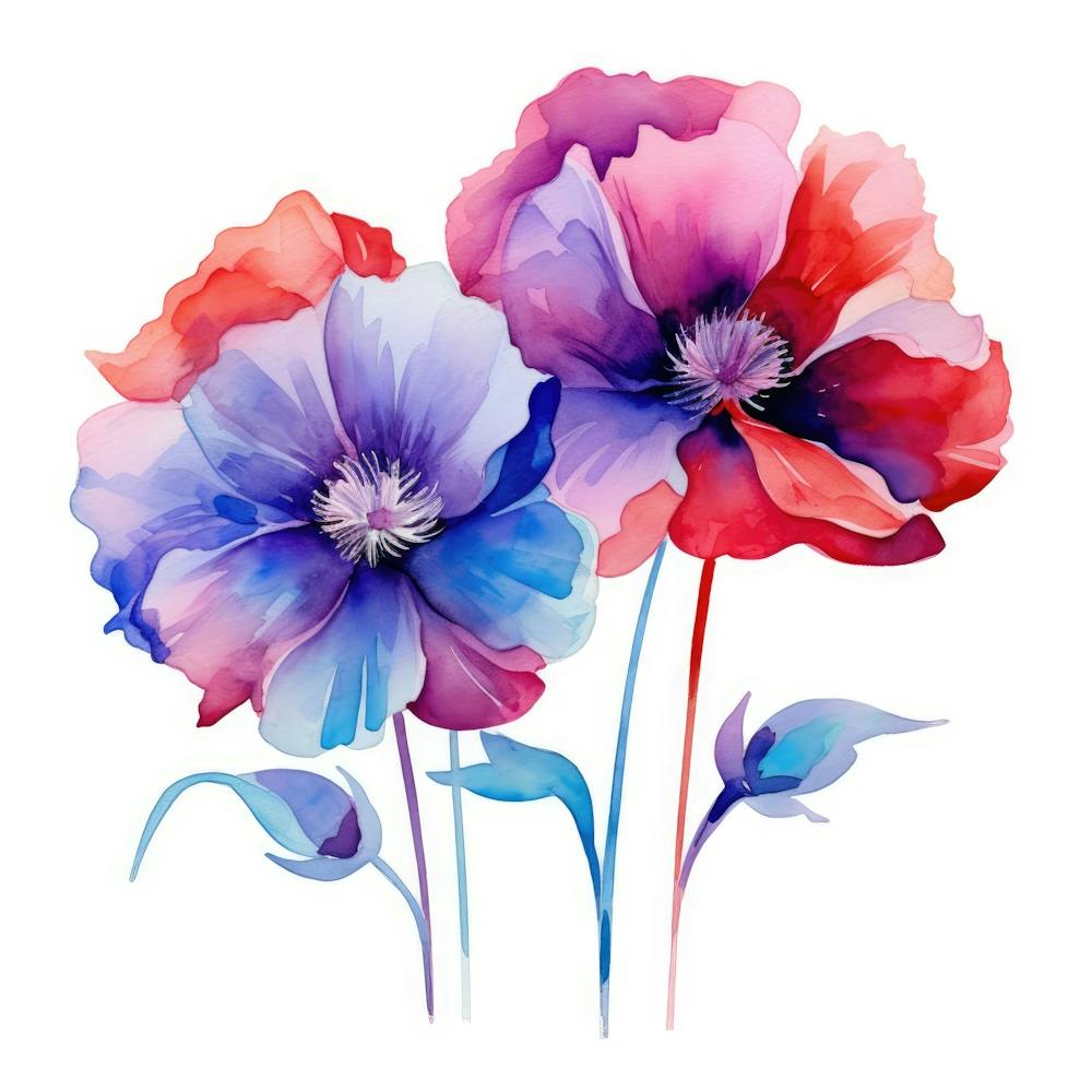 Watercolor Poppies 3