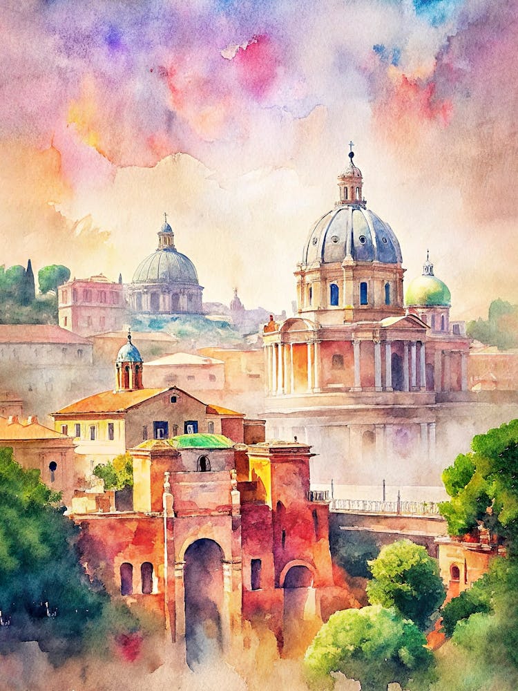 Watercolor Of Rome 1