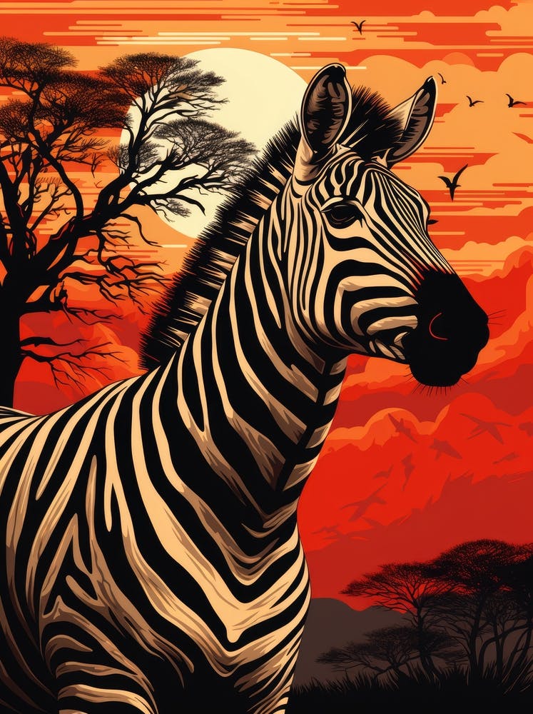 Zebra At Sunset 2