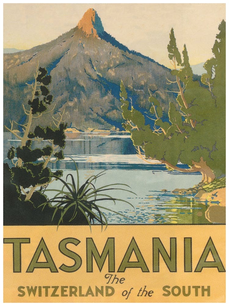 Tasmania Vintage Travel Poster