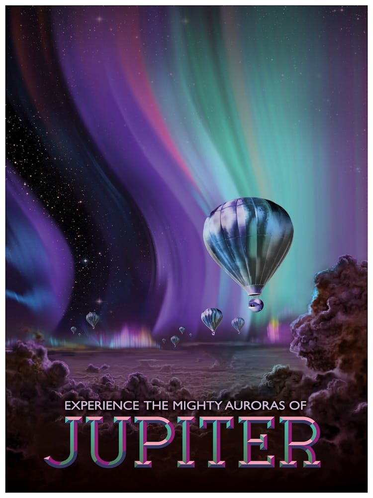 Jupiter NASA Weltraum-Poster im Vintage-Stil