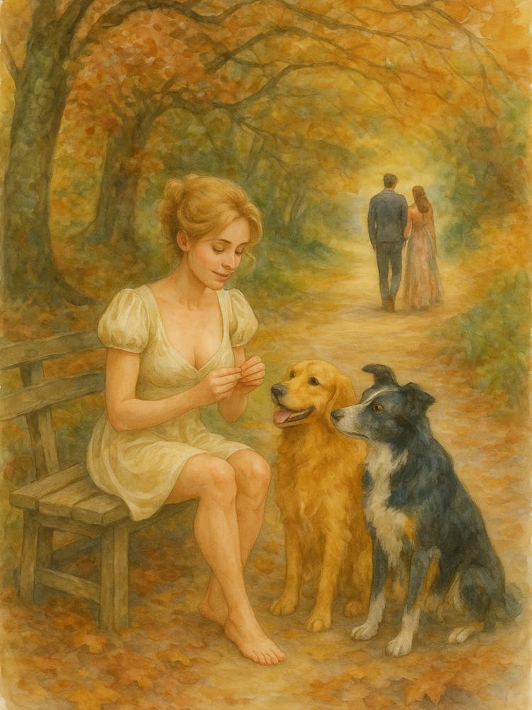 Woman And Her Dogs
