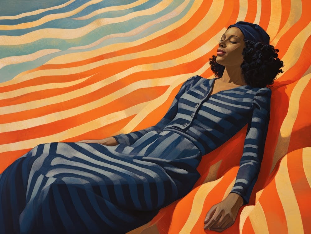 Woman Laying On The Beach 1