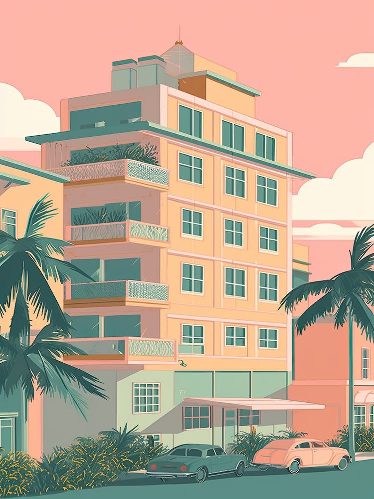 Miami Florida Usa Reiseillustration 2