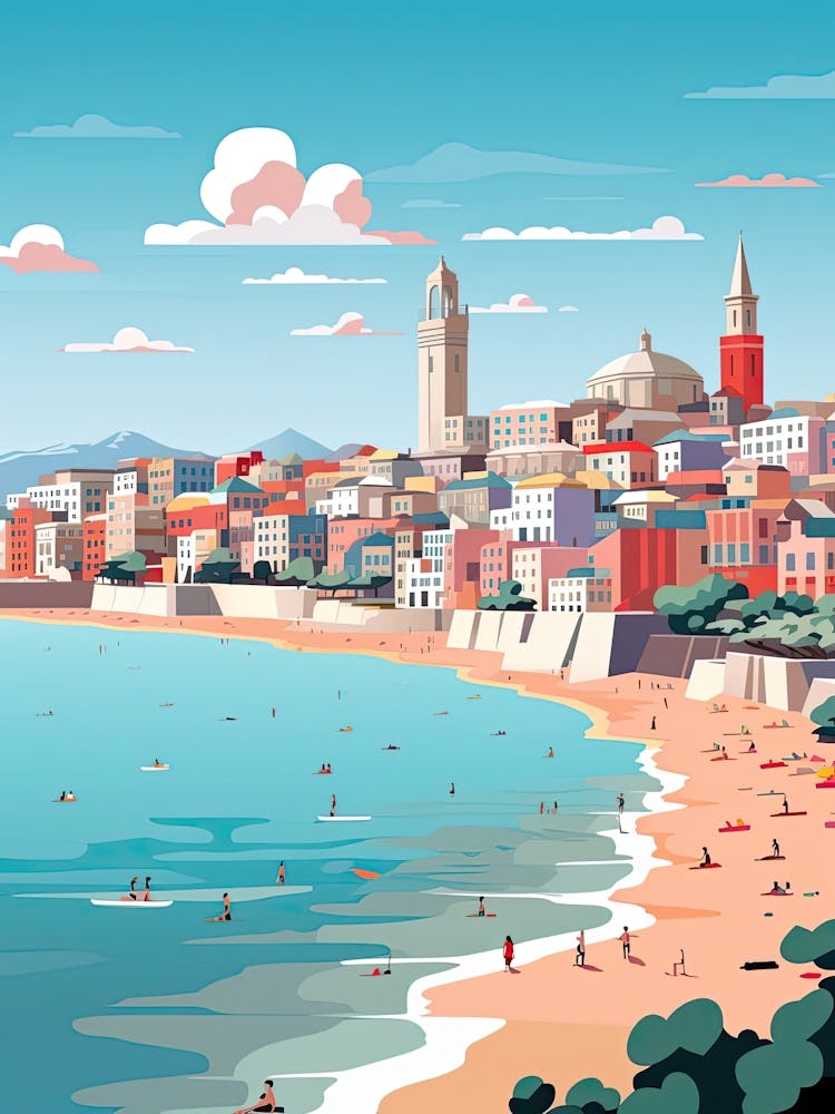 Bondi Beach, Australia, Graphic Illustration 2